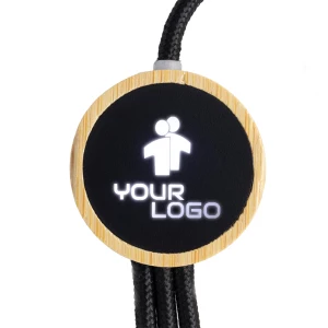Długi kabel 4w1 z podświetlanym logo w drewnianej obudowie - beżowy - (GM-EG0591-13)