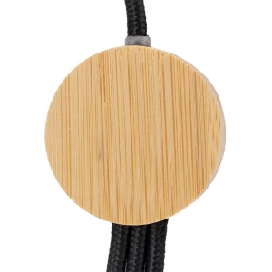 Długi kabel 4w1 z podświetlanym logo w drewnianej obudowie - beżowy - (GM-EG0591-13)