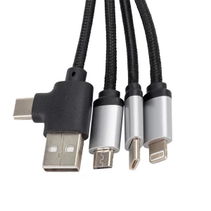 Kabel 3w1 z podświetlanym logo w drewnianej obudowie - beżowy - (GM-EG0592-13)