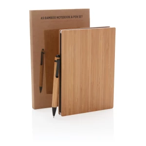 Bambusowy notatnik A5 z bambusowym długopisem (P772.159)
