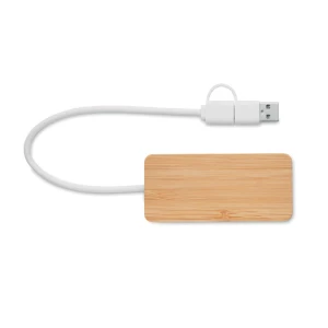 3-portowy bambusowy hub USB - HUBBAM (MO2143-40)