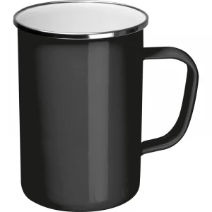Kubek metalowy emaliowany 550 ml - czarny - (GM-83857-03)