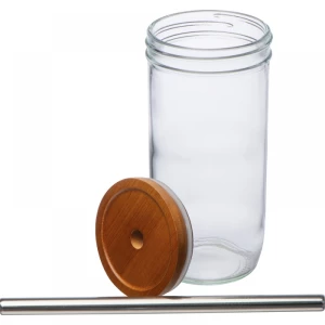 Szklanka z pokrywką i rurką 650 ml - przeźroczysty - (GM-83842-66)