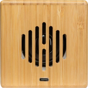 Głośnik bluetooth bambusowy - beżowy - (GM-33957-13)