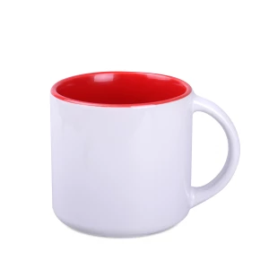 Kubek Modern Art 390ml biały/czerwony (M519)