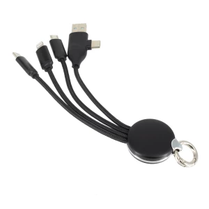 Kabel z podświetlanym logo 4w1, RXD-368 - czarny - (GM-EG0599-03)