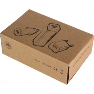 Zestaw power bank 2200 mAh, ładowarka i wtyczka EU - biały - (GM-20081-06)