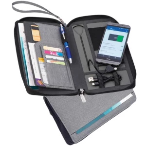 Teczka konferencyjna z power bankiem 4000 mAh - szary - (GM-20122-07)