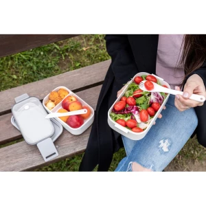Pudełka śniadaniowe 2 szt., 2x700 ml, sztućce | Cash (V7246-02)