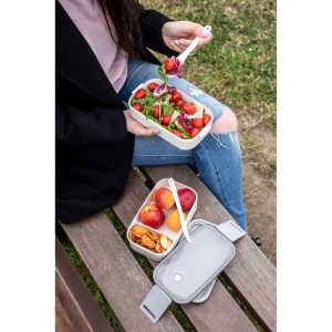 Pudełka śniadaniowe 2 szt., 2x700 ml, sztućce | Cash (V7246-02)
