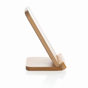 Bambusowa ładowarka bezprzewodowa 5W, stojak na telefon (P308.359)
