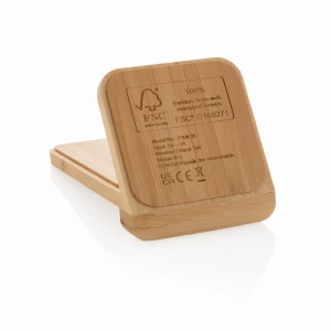 Bambusowa ładowarka bezprzewodowa 5W, stojak na telefon (P308.359)