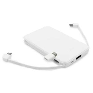 Power bank 5000 mAh ze zintegrowanymi kablami, adapter w komplecie | Presley (V0905-02)