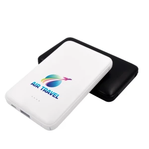 Power bank 5000 mAh ze zintegrowanymi kablami, adapter w komplecie | Presley (V0905-02)