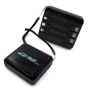 Power bank 10000 mAh, 3 kable do ładowania w komplecie | Tim (V0903-03)