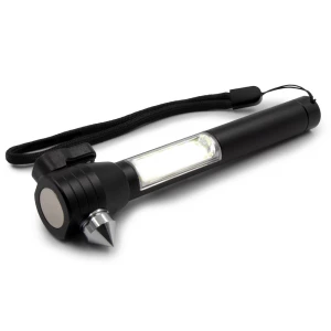 Latarka bezpieczeństwa 1 LED COB, przecinak do pasów, młotek bezpieczeństwa | Flint (V0925-03)