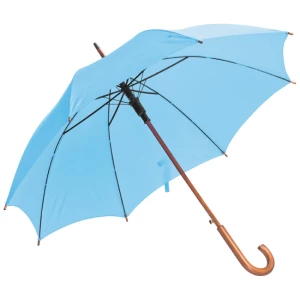 Parasol automatyczny z drewnianą rączką 105 cm - jasnoniebieski - (GM-45131-24)