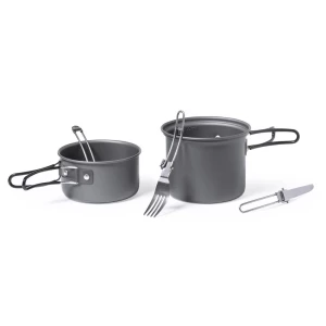 Pojemniki na żywność 2 szt., 600 ml i 800 ml, sztućce, w pokrowcu RPET (V1019-03)