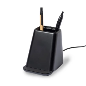 Ładowarka bezprzewodowa 15W, 2 wyjścia USB, pojemnik na przybory do pisania, stojak na telefon (V1113-03)