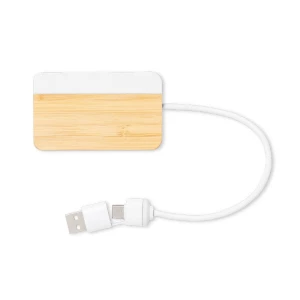 Bambusowy hub USB i USB typu C (V1132-00)
