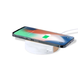 Bambusowa ładowarka bezprzewodowa 15W, stojak na telefon (V1135-00)
