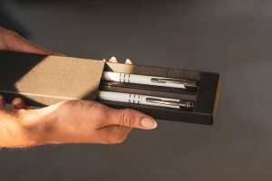 Zestaw piśmienniczy metalowy - niebieski - (GM-10761-04)