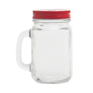 Słoik do picia 500 ml ze słomką (V8983-05)