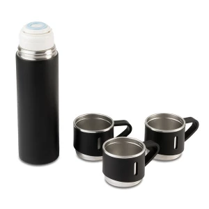 Termos z kubkami Attu 500 ml, czarny (R08217.02)