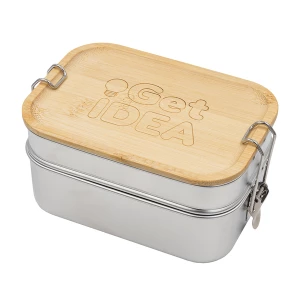 Double lunch box Alcora, srebrny (R08209.01)