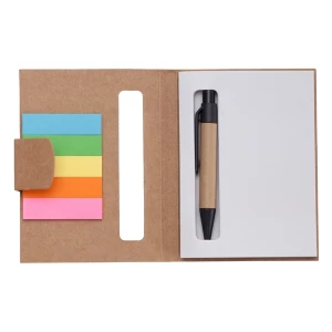 Notes 80x110/100k gładki Mini z długopisem, beżowy (R73667.13)
