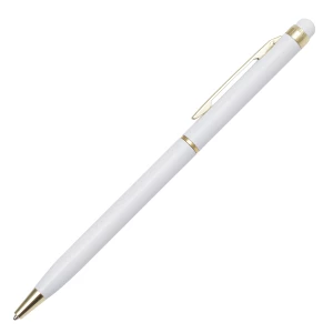 Długopis aluminiowy Touch Tip Gold, biały (R73409.06)