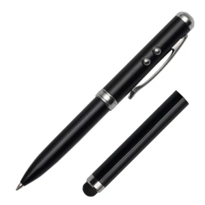 Długopis ze wskaźnikiem laserowym Supreme – 4 w 1, czarny (R35423.02)