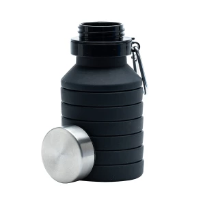 Składany bidon sportowy Makalu 550 ml, czarny (R08436.02)