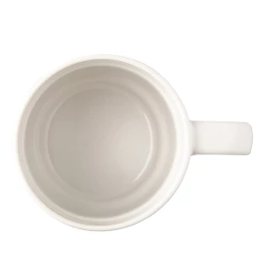Kubek ceramiczny z bambusową przykrywką Giulia, biały (R85309.06)