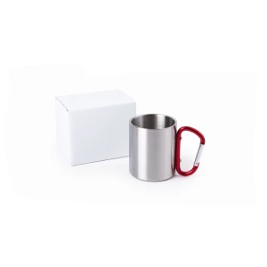 Metalowy kubek 210 ml z karabińczykiem (V8437/A-05)