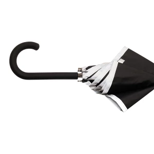 Parasol z taśmą odblaskową Refu, czarny (R07951.02)
