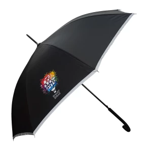 Parasol z taśmą odblaskową Refu, czarny (R07951.02)