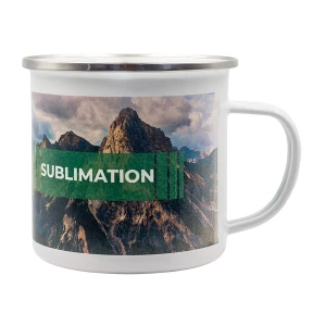 Kubek emaliowany z powłoką sublimacyjną Odis 500 ml, biały (R08200.06)