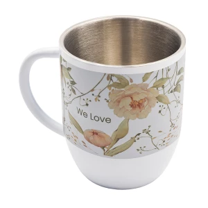 Kubek stalowy z powłoką sublimacyjną Alis 350 ml , biały (R08199.06)