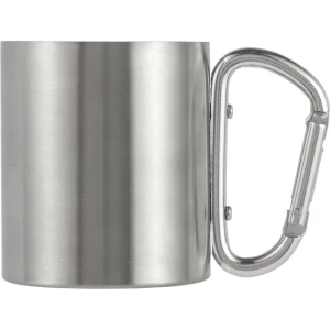Metalowy kubek 185 ml z karabińczykiem (V0646-32)