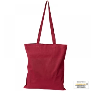 Torba bawełniana, długie uchwyty - bordowy - (GM-60880-02)