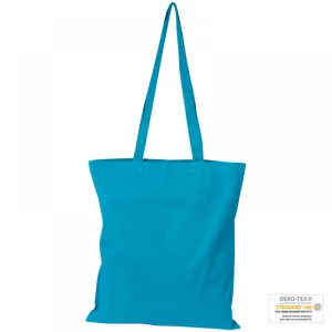 Torba bawełniana, długie uchwyty - turkusowy - (GM-60880-14)