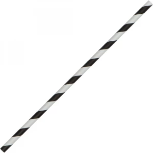 Słomki tekturowe, 100 szt. - czarno-biały - (GM-81491-36)