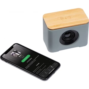 Głośnik Bluetooth z ładowarką indukcyjną - szary - (GM-22426-07)