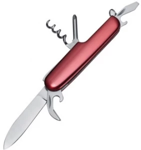 Scyzoryk metalowy 7 funkcji - czerwony - (GM-59602-05)