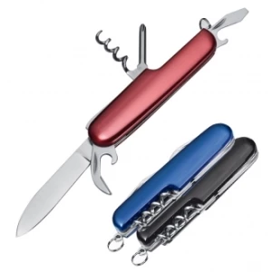 Scyzoryk metalowy 7 funkcji - czerwony - (GM-59602-05)