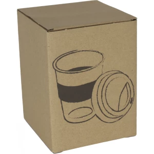Szklany kubek z pokrywką 300 ml - czerwony - (GM-62572-05)