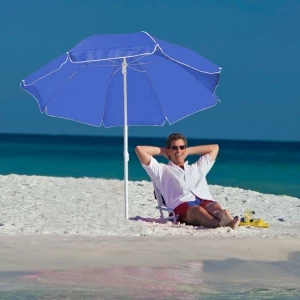 Parasol plażowy FORT LAUDERDALE - niebieski (GE-5070-04)