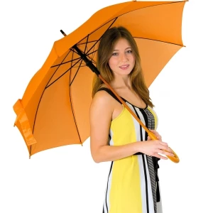 Parasol automatyczny, drewniany NANCY - pomarańczowy (GE-5131-10)